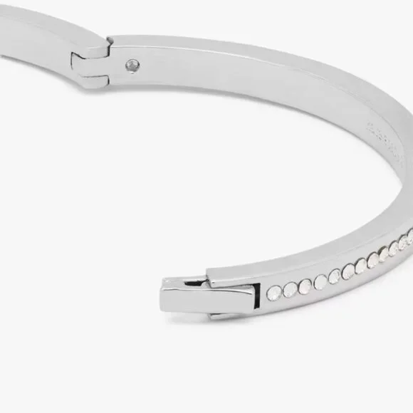 NWT Kate Spade Ring It Up Pave Bangle in Silver/Clear - Picture 2 of 6